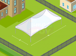 White 20' X 40' Double High Peak Marquee Tent